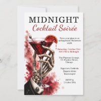 Fête de Cocktail de Minuit Skeleton Martini Hallow