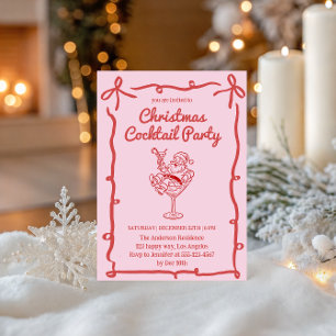 Invitation Fête de cocktail de Noël avec le Père Noël Rétro R