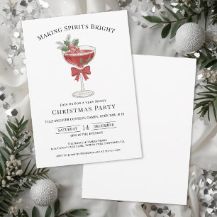 Invitation Fête de Cocktail de Noël Élégante et Festive