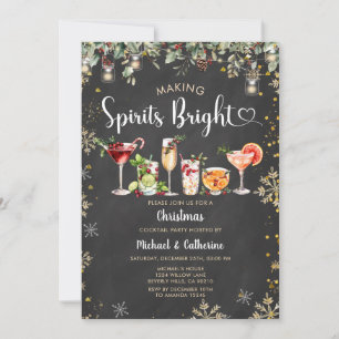 Invitation Fête de cocktail de Noël Making Spirits Bright