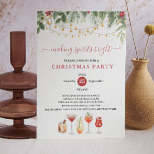 Invitation Fête de Cocktail de Noël pour Éclairer les Esprits