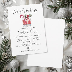 Invitation Fête de Cocktail de Noël pour Mettre les Esprits e