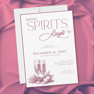 Invitation Fête de cocktail de vacances Making Spirits Bright