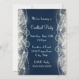 Invitation Fête de Cocktail en Dentelle Abstraite Élégante et