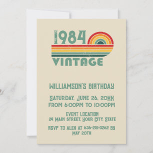 Invitation Fête de cocktail personnalisée pour les 40 ans vin