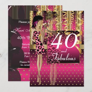 Invitation Fête de Cocktail pour les 00 ans de la Fille   Ros