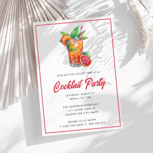Invitation Fête de cocktail tropical dans le jardin Boissons 