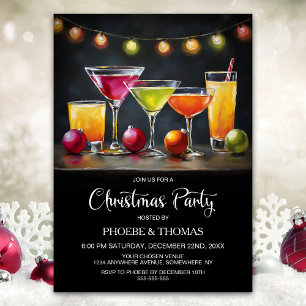 Invitation Fête de cocktails de Noël