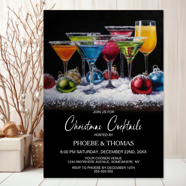 Invitation Fête de Cocktails de Noël (Créateur téléchargé)