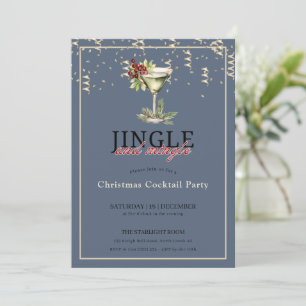 Invitation Fête de cocktails de Noël : sonnez et mélangez