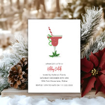Fête de cocktails de vacances de Noël Rouge