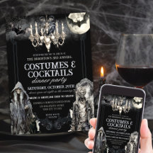 Fête de cocktails d'Halloween de costume gothique
