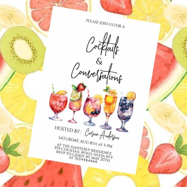 Invitation Fête de cocktails et de conversation (Créateur téléchargé)