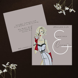 Invitation Fête de cocktails et de conversation Modern Vintag