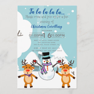 Invitation Fête de collecte de fonds de Noël caroling