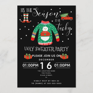 Invitation Fête de collecte de fonds de Noël moche pull