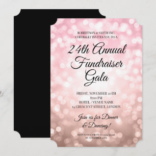 Invitation Fête de collecte de fonds officielle Rose Gold Lig