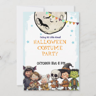 Invitation Fête de costumes d'Halloween pour enfants - École