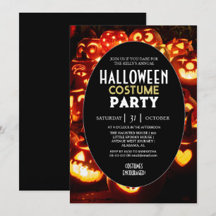 Invitation Fête de costumes d'Halloween Pumpkin Glow