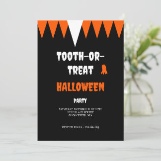 Invitation Fête de costumes d'Halloween « Tooth-or-Treat »