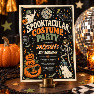 Invitation Fête de costumes Halloween rétro Spooktacular