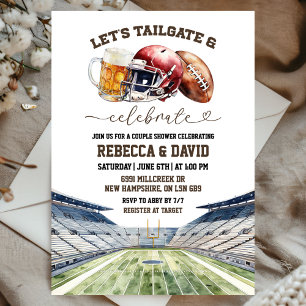 Invitation Fête de couple de bières de football en plein air