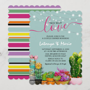 Invitation Fête de Couple Taco 'bout Love Fiesta