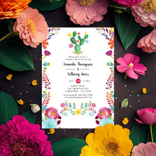 Invitation Fête de couples florale aquarelle colorée