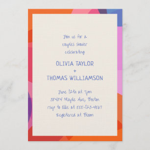 Invitation Fête de couples moderne et colorée avec écriture m