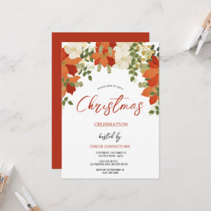 Invitation Fête de couronne de Noël Florale