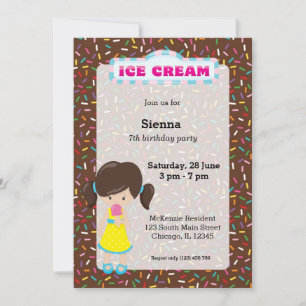 Invitation Fête de crème glacée