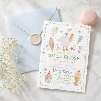 Invitation Fête de Crème Glacée de Bébé Silly Goose