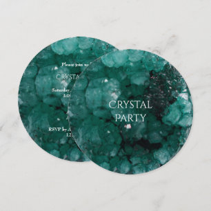 Invitation Fête de cristal vert glamour
