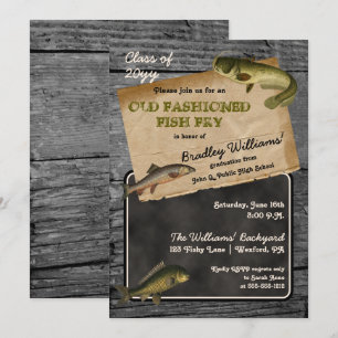 Invitation Fête de cuisine Jardin de graisse de poisson rusti