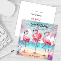 Fête de danse flamant rose et célébration d'annive