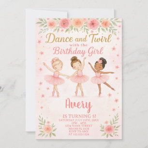 Invitation Fête de danse Pink pour filles