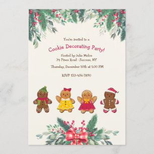 Invitation Fête de décoration de biscuits