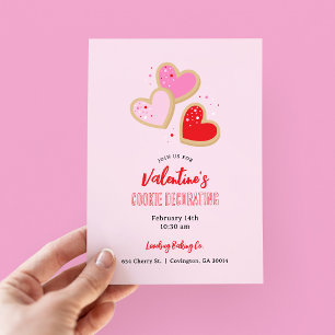 Invitation Fête de décoration de biscuits de la Saint-Valenti