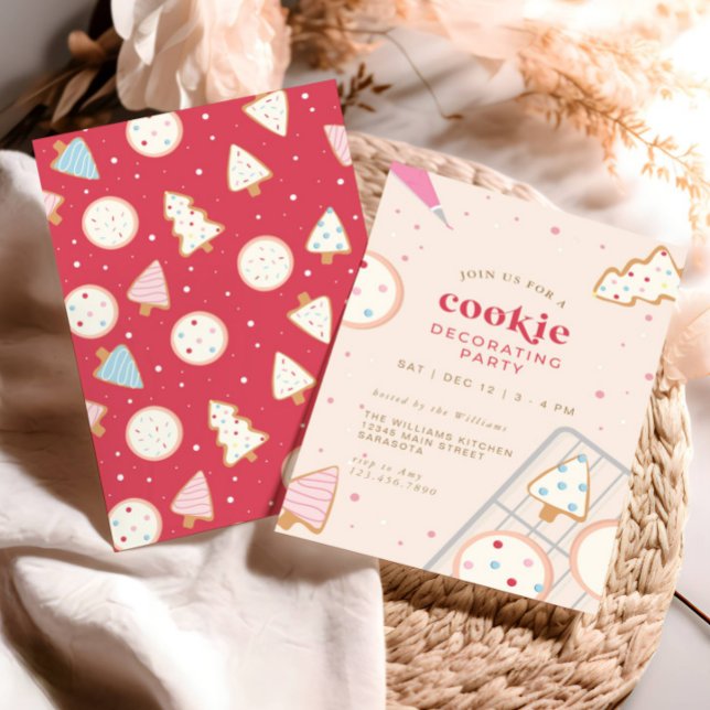 Invitation Fête de décoration de biscuits de Noël (Créateur téléchargé)