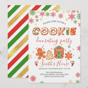 Invitation Fête de décoration de biscuits de Noël