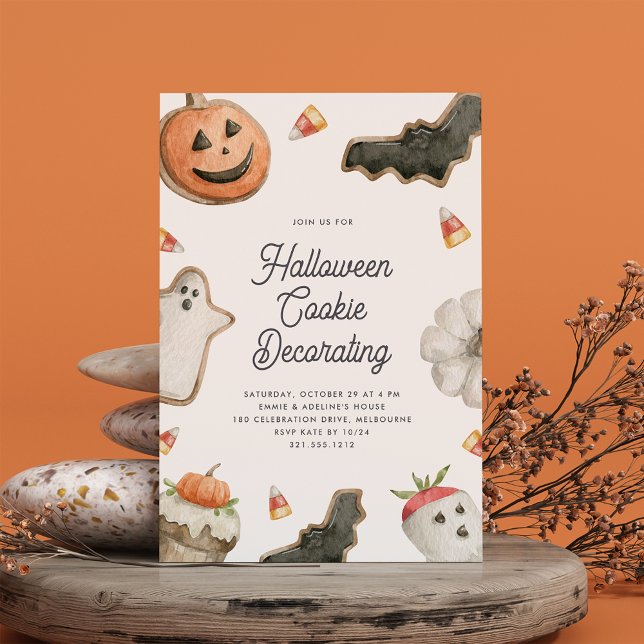 Invitation Fête de décoration de biscuits d'Halloween (Créateur téléchargé)