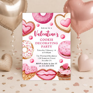 Invitation Fête de décoration de cookies de la Saint-Valentin