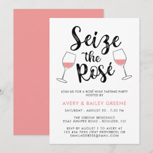 Invitation Fête de dégustation de vin rosé Saisissez le jour