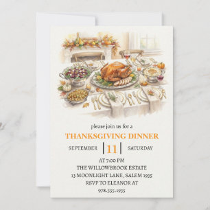 Invitation Fête de dîner d'automne vacances de thanksgiving