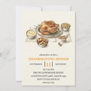 Invitation Fête de dîner d'automne vacances de thanksgiving