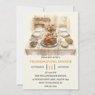 Invitation Fête de dîner d'automne vacances de thanksgiving