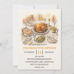 Invitation Fête de dîner d'automne vacances de thanksgiving