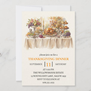 Invitation Fête de dîner d'automne vacances de thanksgiving