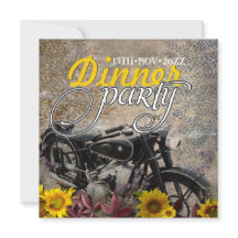 Fête de dîner moto tournesol bohème rustique