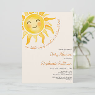 Invitation Fête de douche de bébé au soleil Bohème Genre-Neut